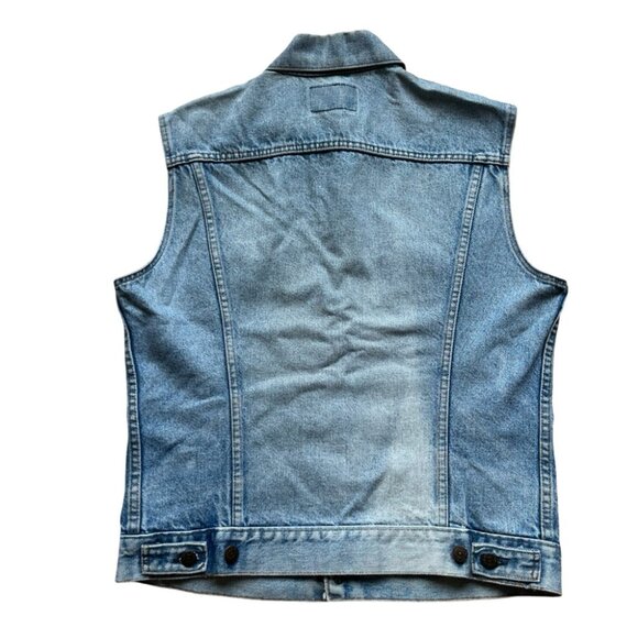 Levi’s Light Blue Denim Vest with Vintage Distressing and Classic Collar 42 L - Picture 3 of 9